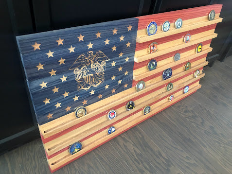 American Mustang Flag Challenge Coin Holder