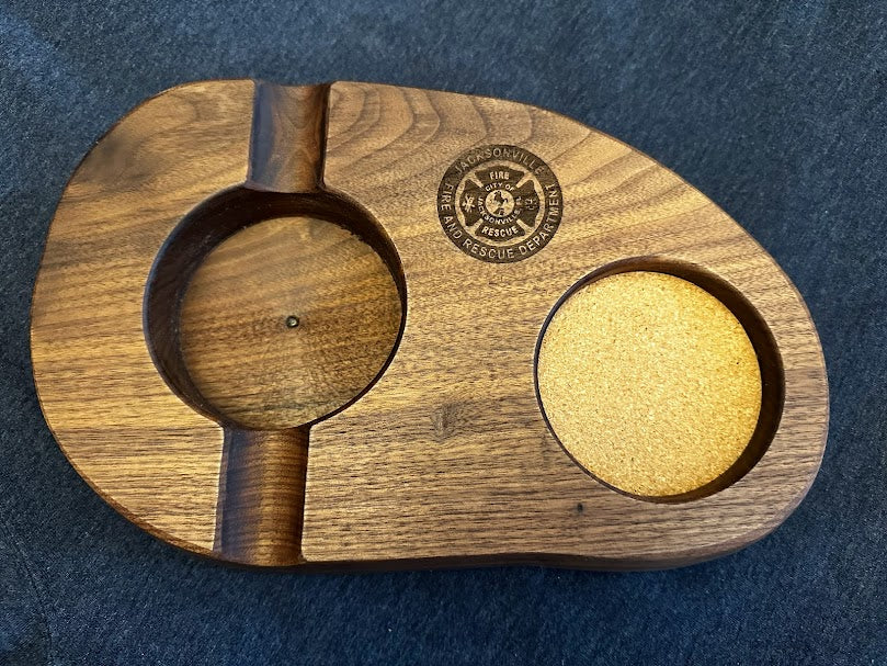 Ashtray Coaster Combo - Walnut w/Coin