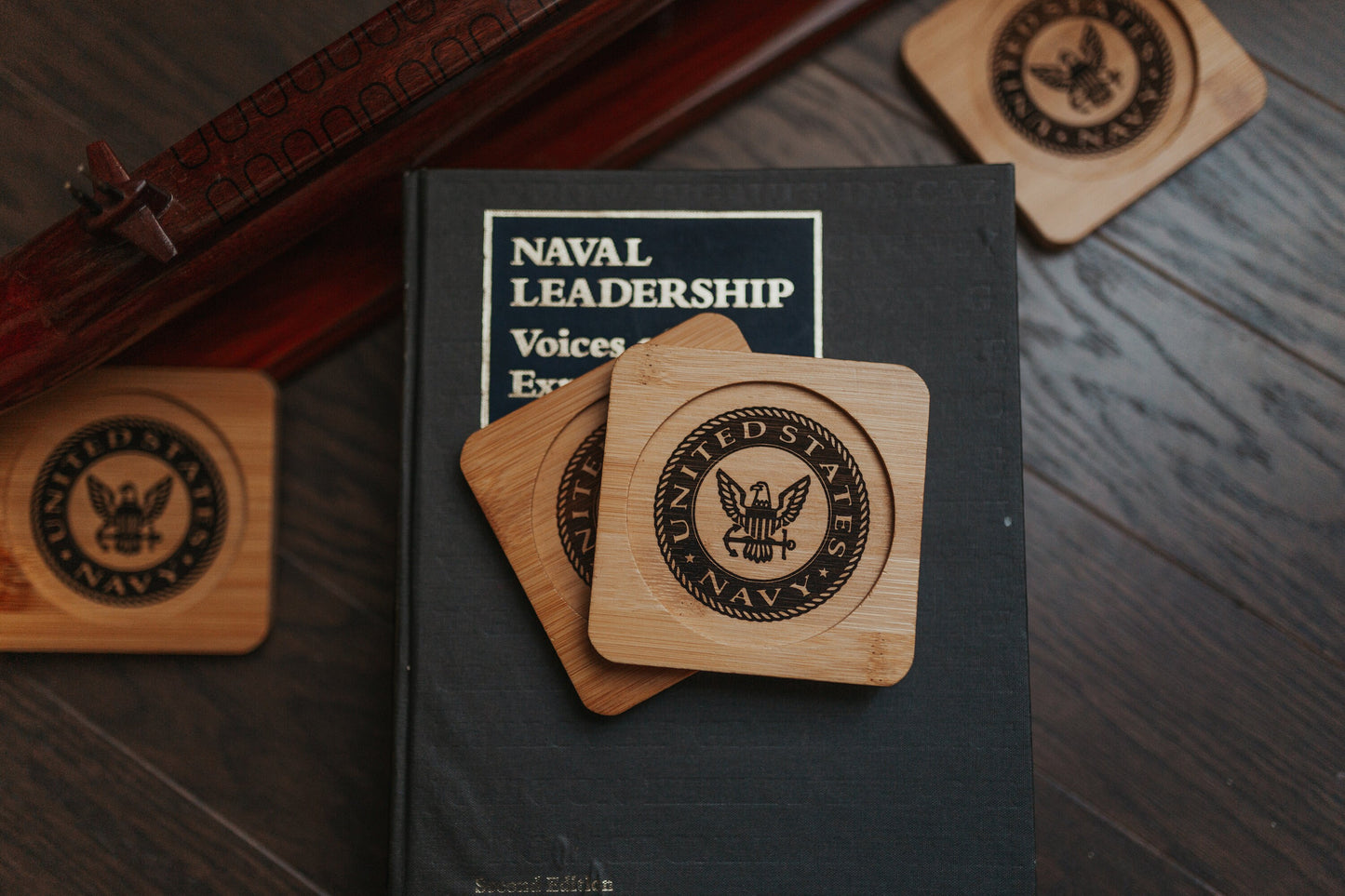 Navy Seal Laser Engraved Bamboo Coasters! Set of 4, great gift for someone else or yourself!