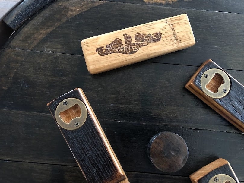 Submarine Whiskey Barrel Stave Beer Opener