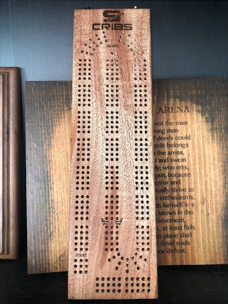 Custom Mahogany Cribbage Board