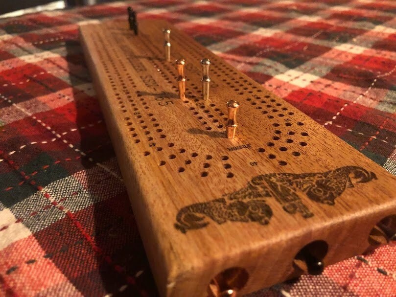 Custom Mahogany Cribbage Board