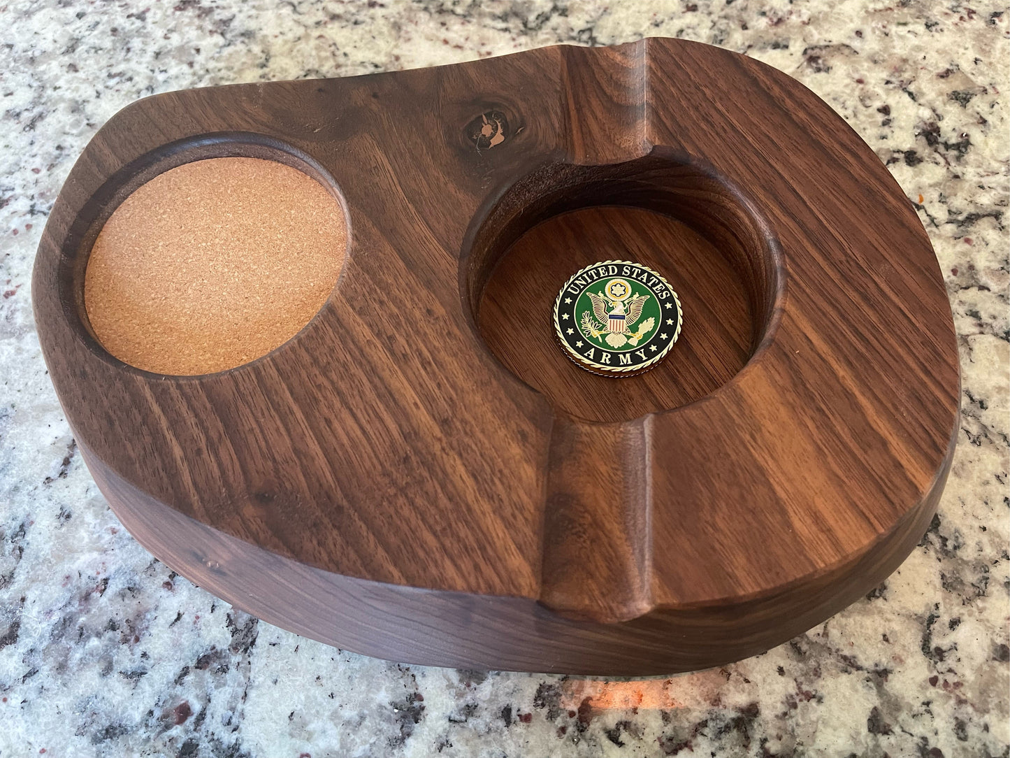 Ashtray Coaster Combo - Walnut w/Coin