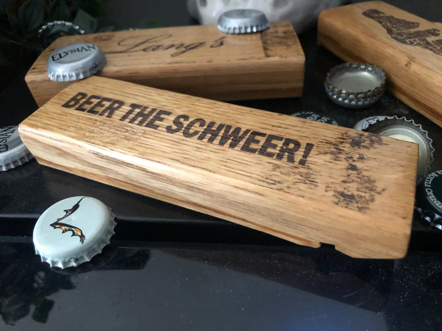 Custom Engraved Whiskey Barrel Stave Beer Opener