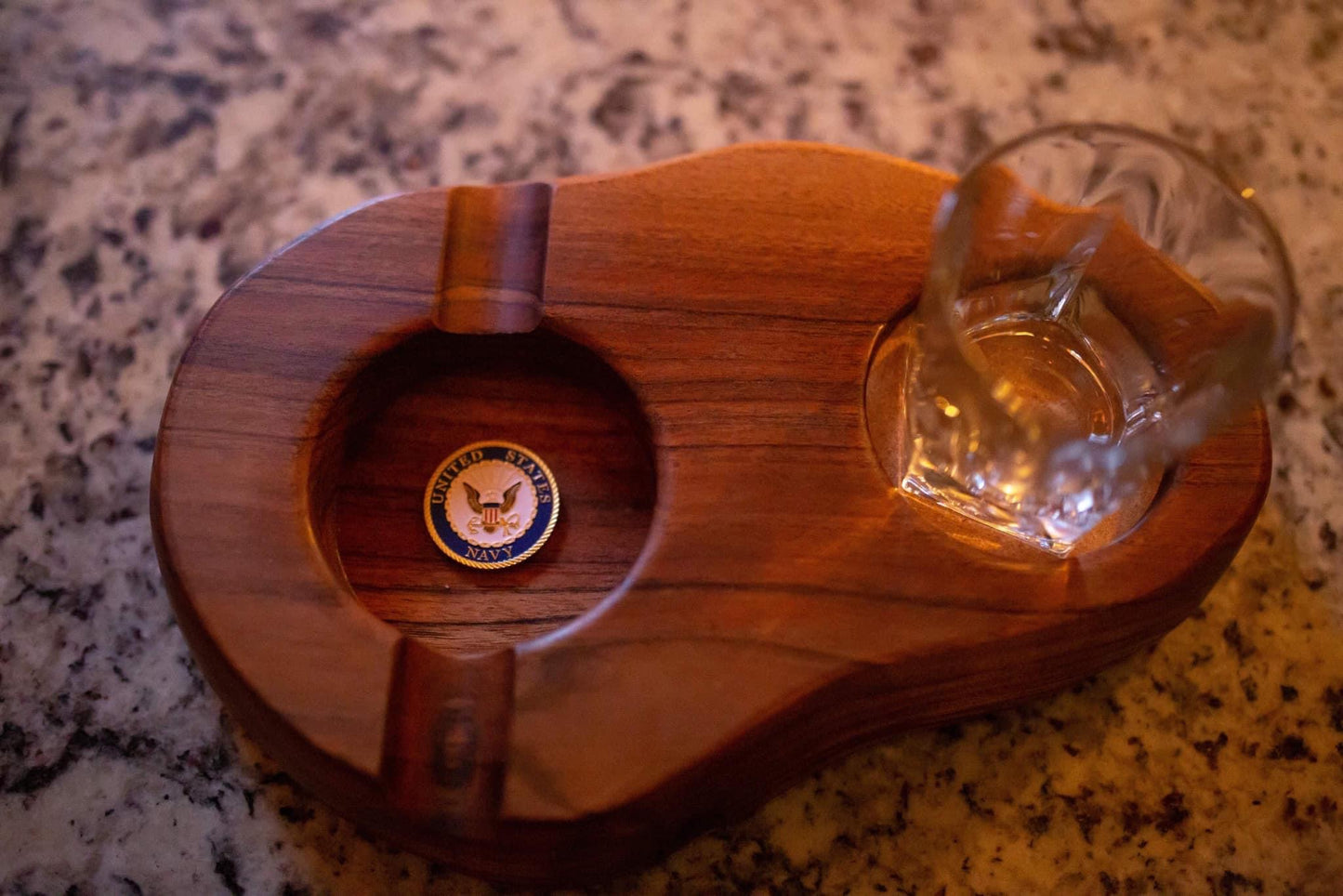 Ashtray Coaster Combo - Walnut w/Coin