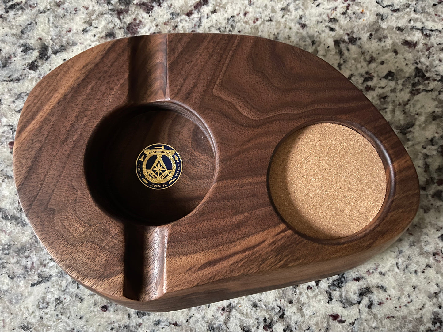Ashtray Coaster Combo - Walnut w/Coin