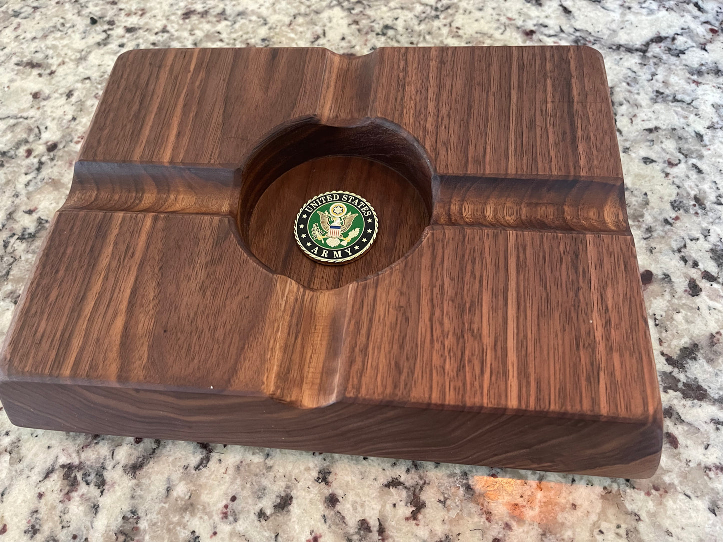 Ashtray - Solid Walnut w/Coin