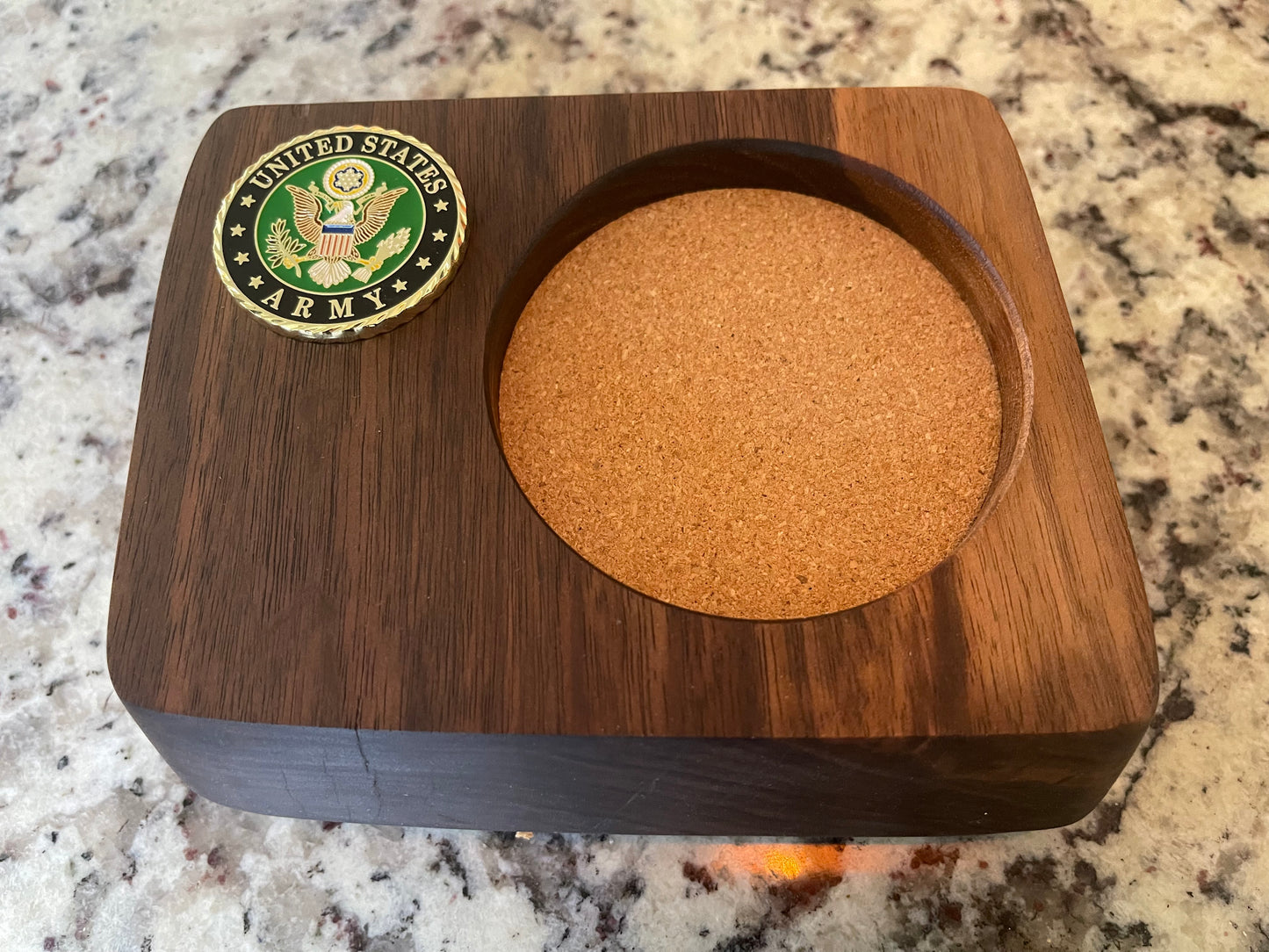 Coaster - Solid Walnut (Option for Coin Inlay or Personalization)