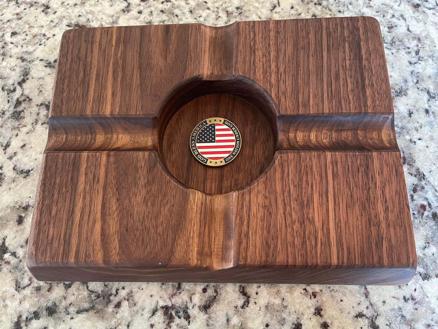 Ashtray - Solid Walnut w/Coin